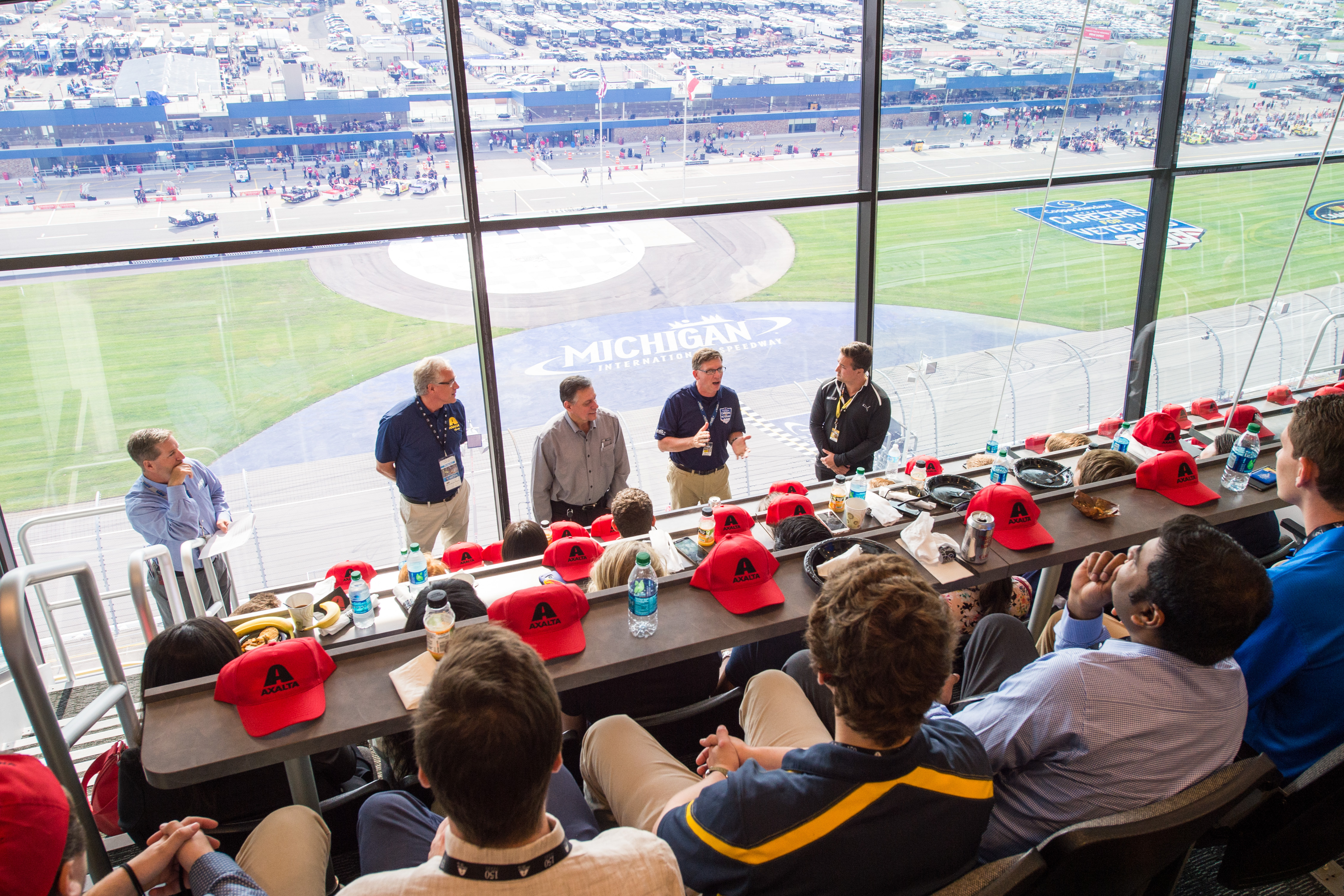 Students hear from NASCAR and Axalta before the Michigan race